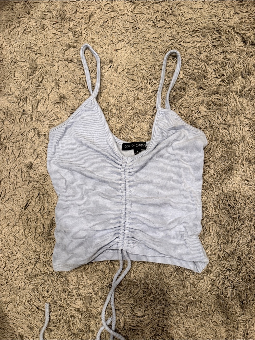 PacSun Ribbed Tank Ruched Tie Front Tank